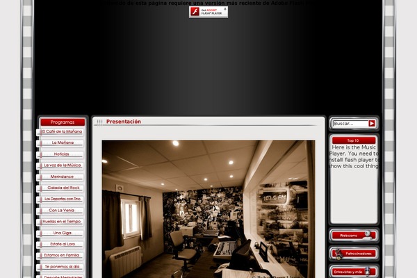 Site using Flash MP3 Player plugin