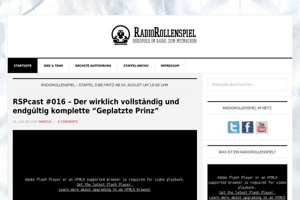 Site using Guerrilla's Youtube Widget plugin