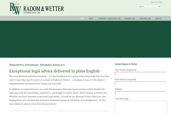 radomandwetter.com site used Radomandwettercustomtheme