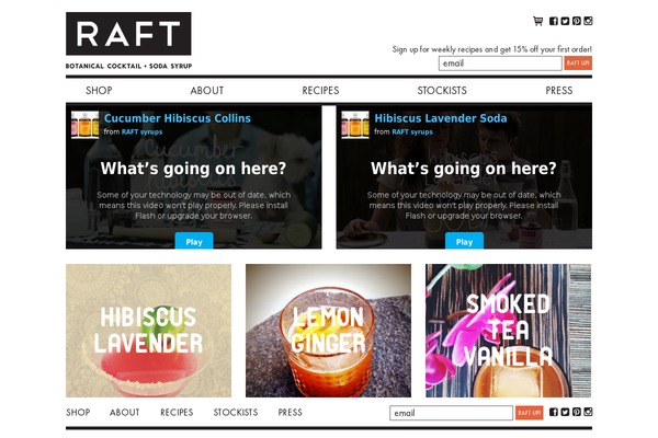 Raft theme site design template sample