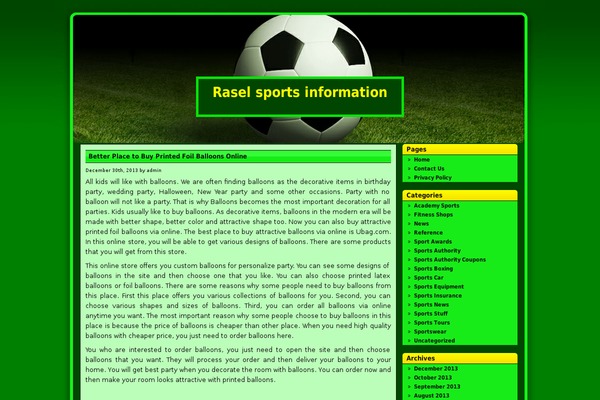 Soccer theme site design template sample