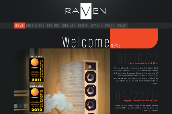 raven theme site design template sample