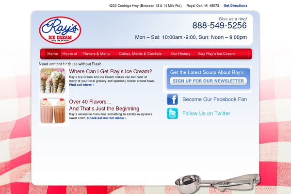 raysicecream.com site used Rays