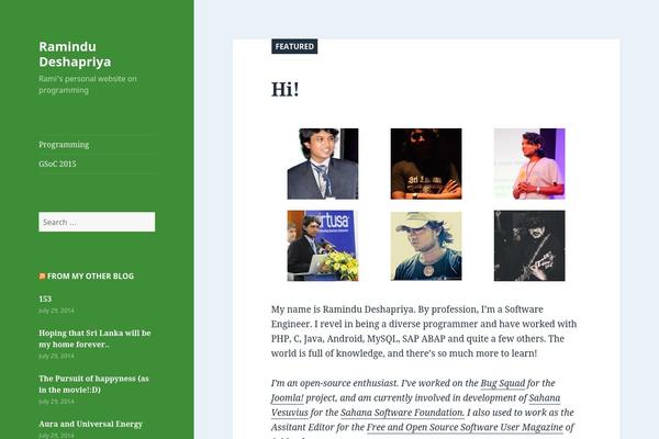 Twenty Fifteen theme site design template sample