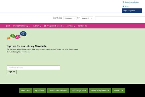 Bibliocommons theme site design template sample