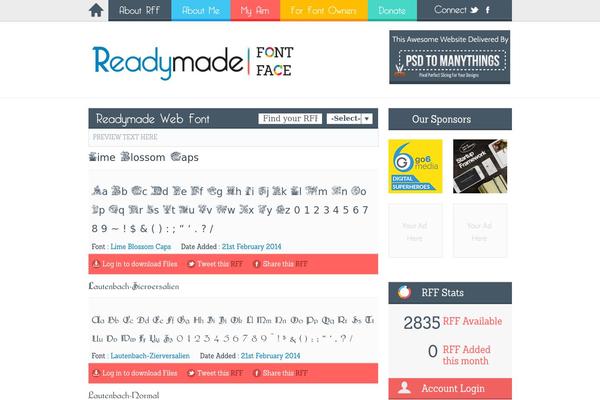 readymadefontface.com site used Rff