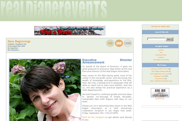 realdiaperevents.org site used Rda