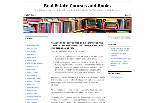 realestatecoursesandbooks.com site used Cutline1.3-3columnsplit