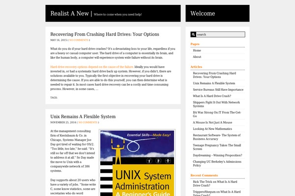 realistanew.com site used Writer's Blog