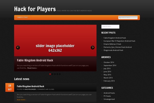 GamePress theme site design template sample