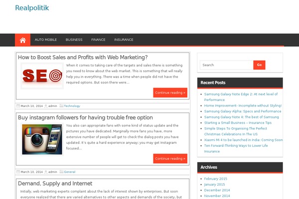 Magazine Style theme site design template sample