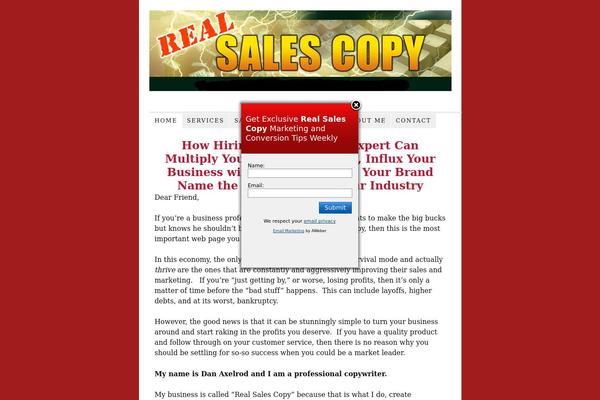 realsalescopy.com site used Thesis 1.7