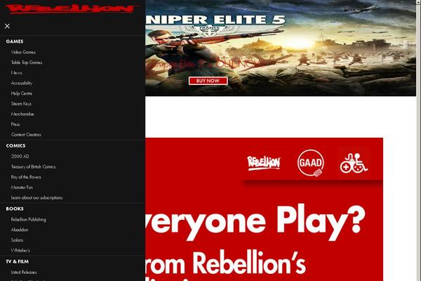 Rebellion theme site design template sample