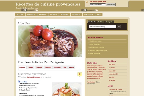 recettesdeschefs.fr site used Recette