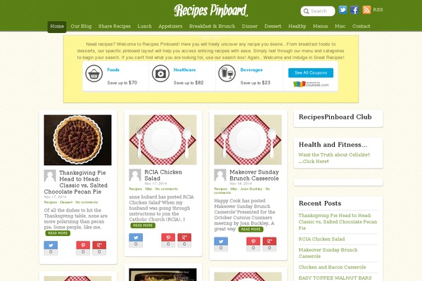 Pinboard theme site design template sample