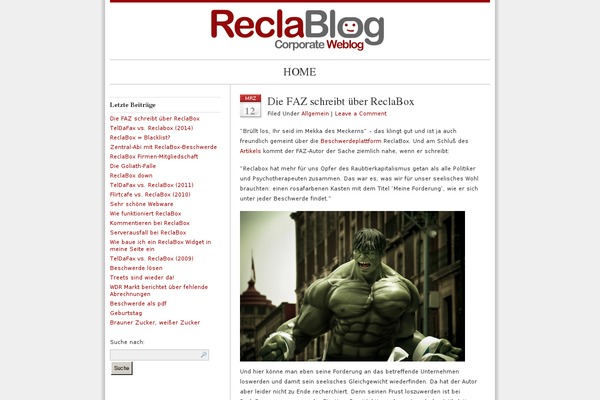 reclablog.com site used Blue-zinfandel-2column