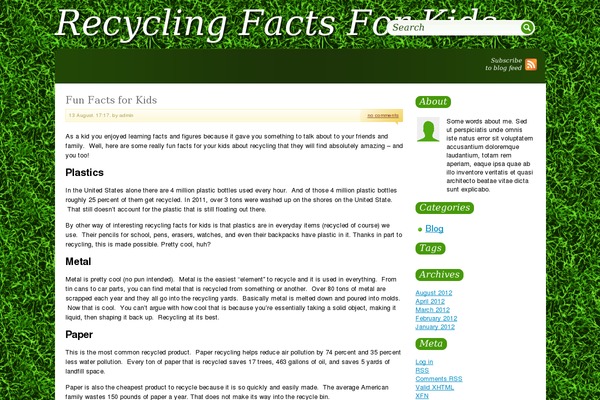 Greenblog theme site design template sample