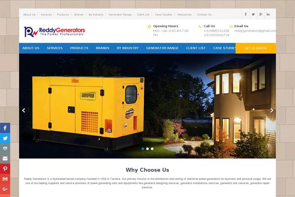 reddygenerators.com site used Movers Packers