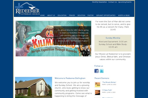 Ecclesia theme site design template sample