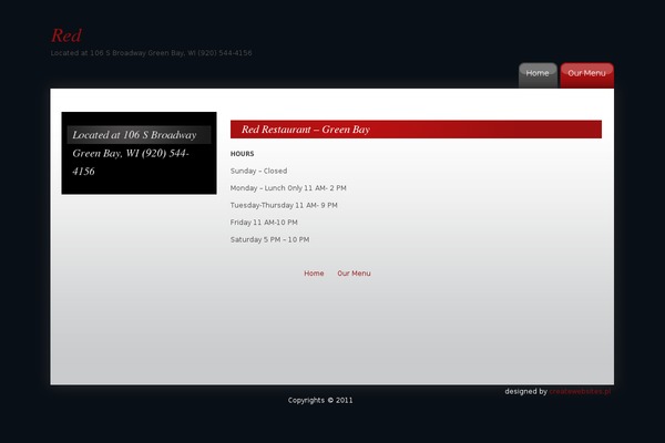 CW Red theme site design template sample