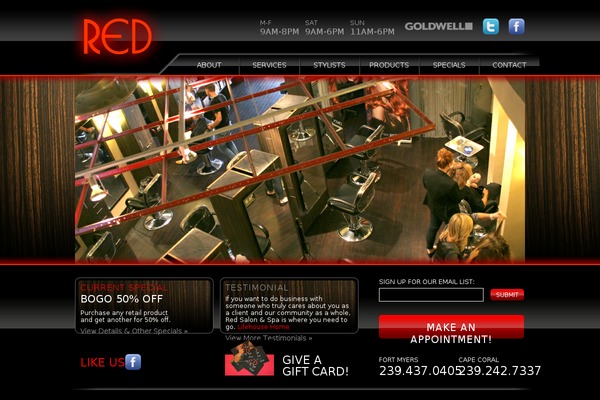 Red theme site design template sample