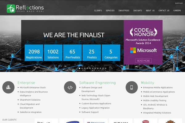 reflections theme websites examples