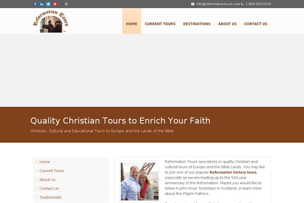 reformationtours.com site used Tour Package