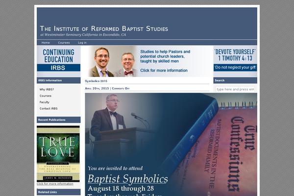 reformedbaptistinstitute.org site used Ad Clerum 10