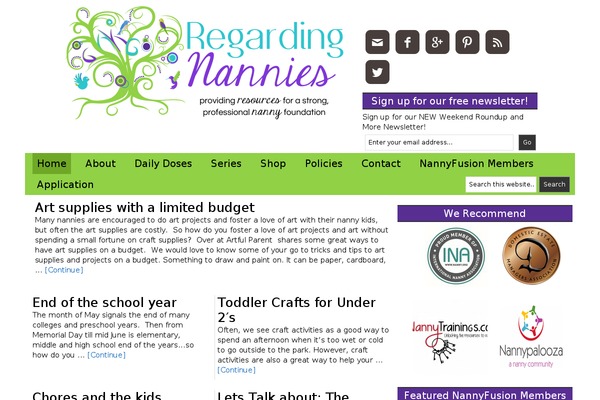 regardingnannies.com site used Stained Glass