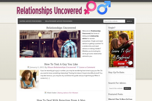 relationshipsuncovered.com site used Mocha Child Theme