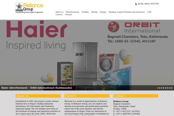 reliancegroupnepal.com site used Thetheme