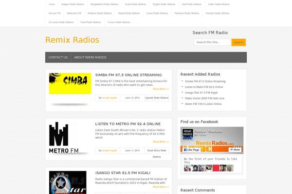 Bloggie theme site design template sample