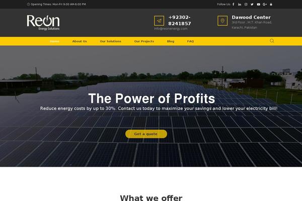 Solar theme site design template sample