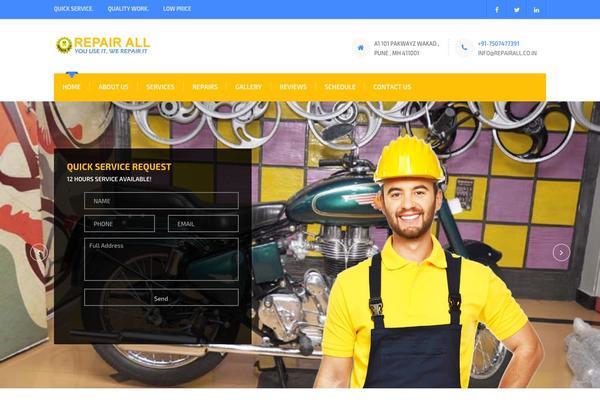 Handyman theme site design template sample