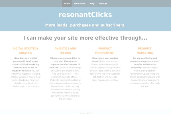 The One Pager theme site design template sample