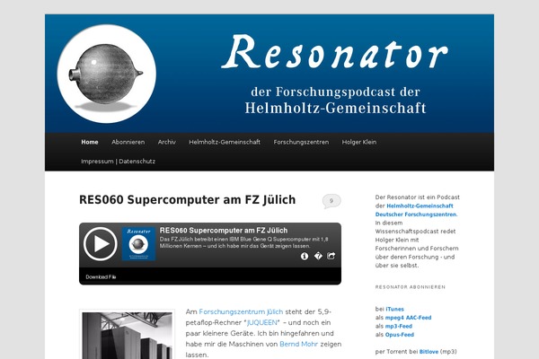 Site using Podlove Web Player plugin