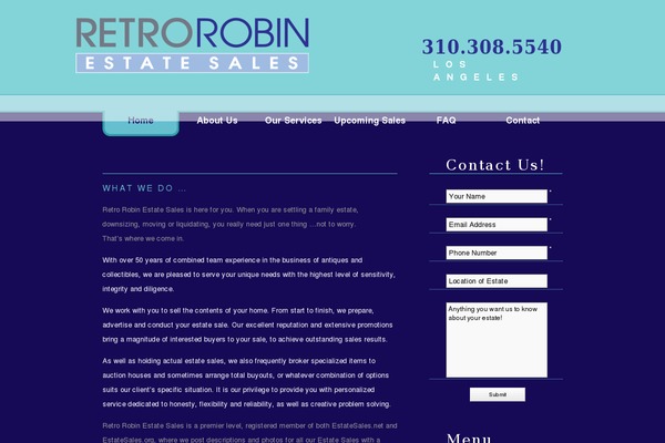 Robin theme site design template sample