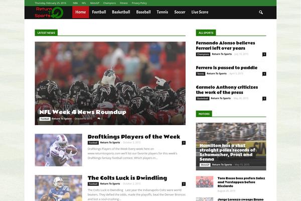 Site using Football Live Scores plugin