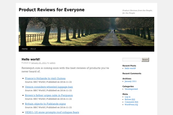 Twenty Ten theme site design template sample