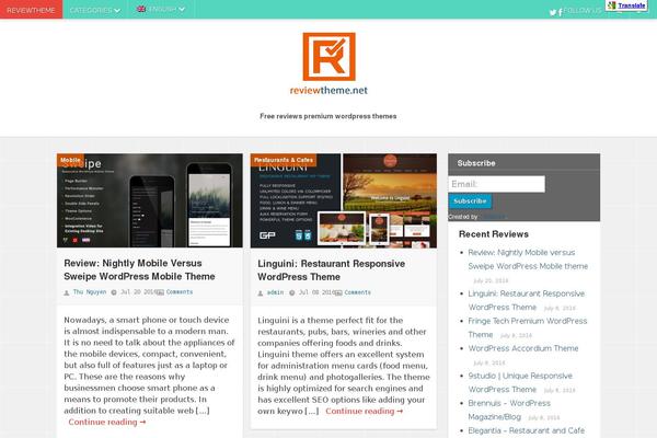 Review theme site design template sample