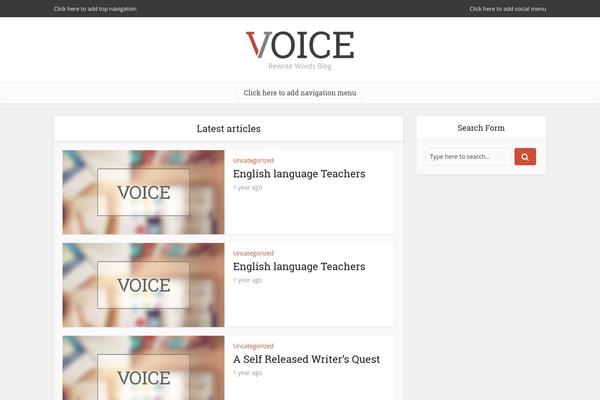 Voice theme site design template sample