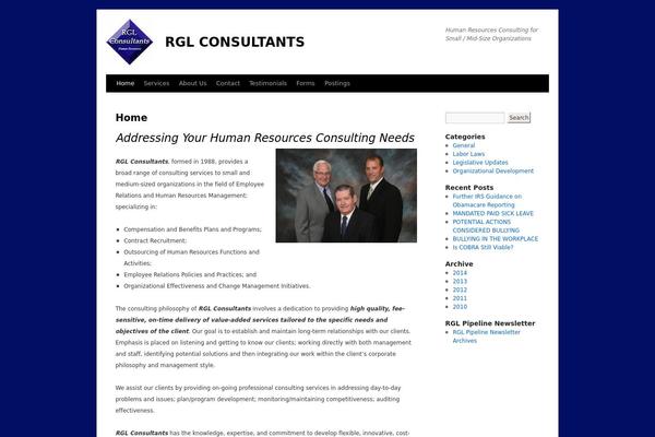 Twenty Ten theme site design template sample