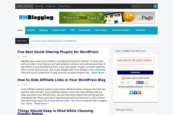 Site using Advanced-social-widget plugin