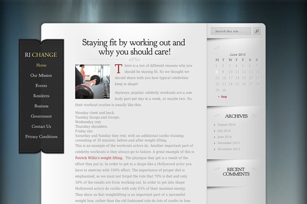 Memoir theme site design template sample