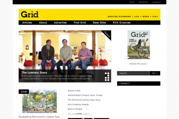 Grid theme site design template sample