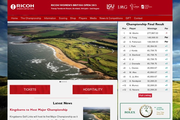 ricohwomensbritishopen.com site used Ricoh