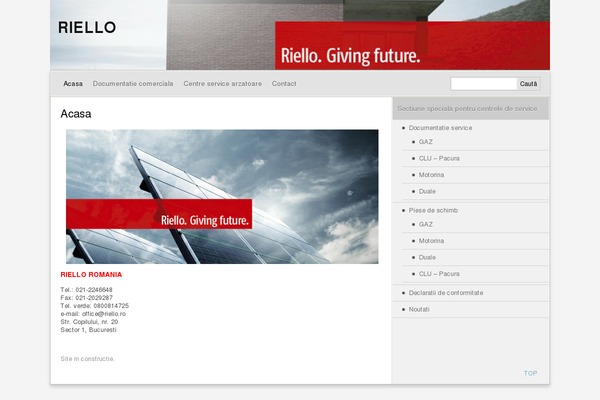 riello.ro site used MxS
