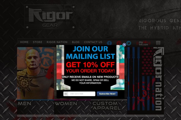 rigorgear.com site used Rigor