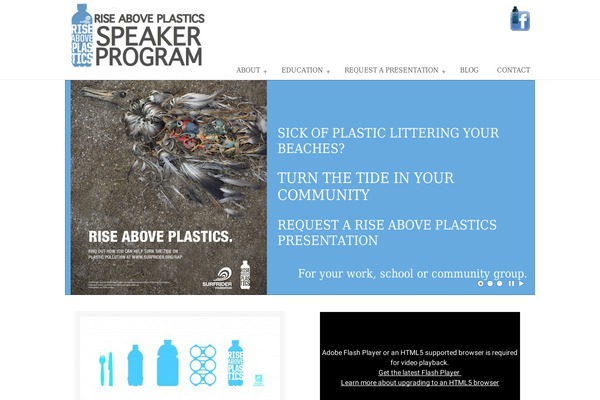 riseaboveplasticsprogram.org site used uDesign