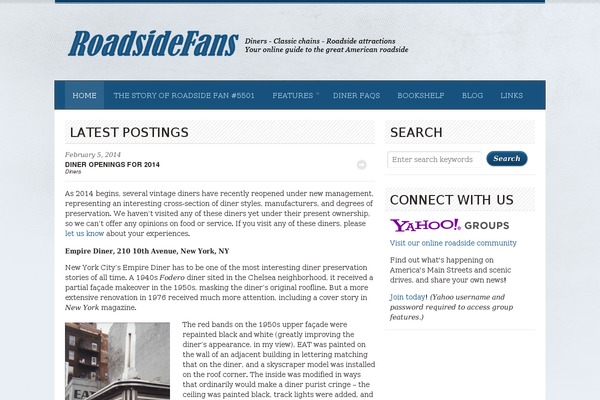 roadsidefans.com site used Diner